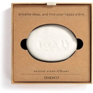 DEMDACO Natural Stone Diffuser White Embossed Camper Mountain Scene New